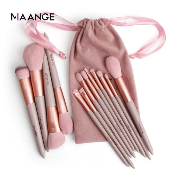 13Pcs Makeup Brush Set & Bag Portable Beauty Tool - Picture 1 of 13